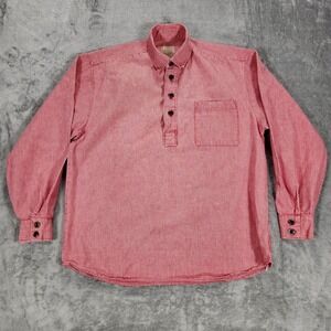 Wah Maker True West Shirt Mens Medium‎ Red White Stripe Western Pullover USA